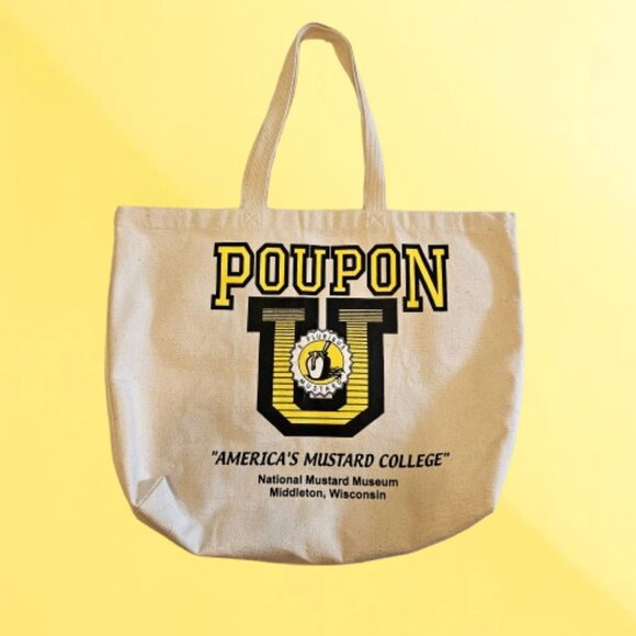 Mustard Museum Reusable Shopping Tote Bag "Poupon U-America's Mustard College" - Picture 2 of 7